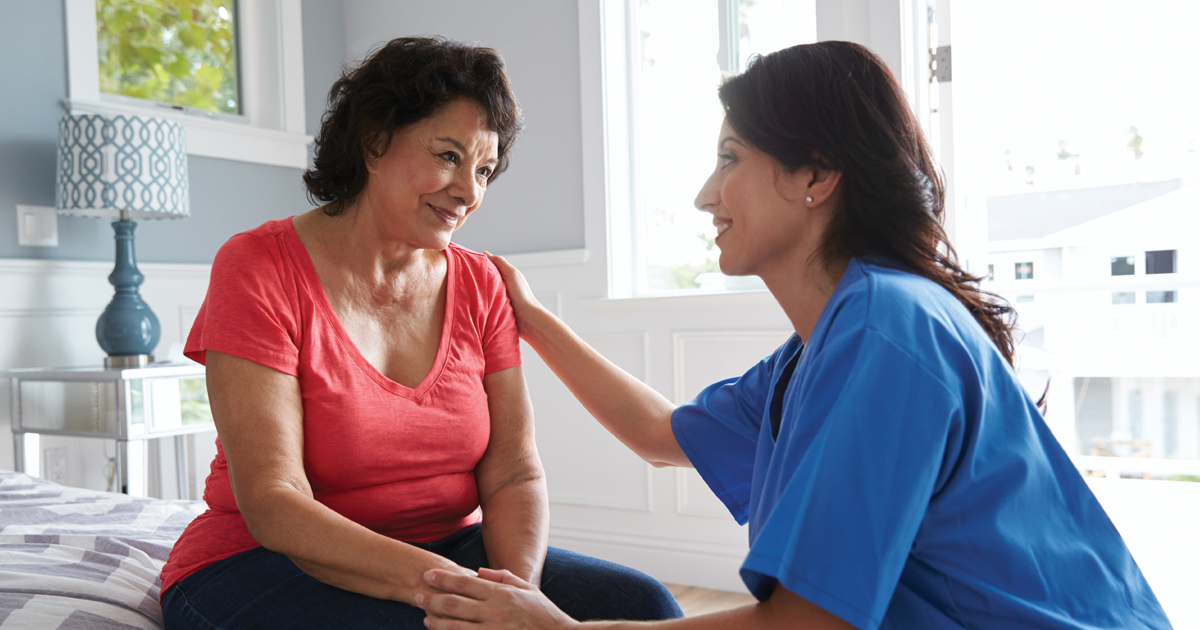 Caregiver with resident