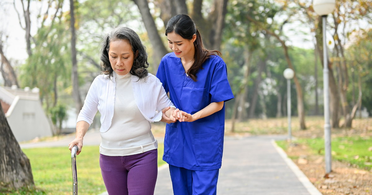 Resident with adult caregiver