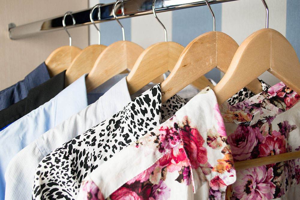 Organized, spacious walk-in closet