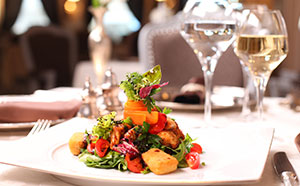 A plated meal served at a Robson Senior Living restaurant