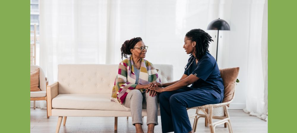 Family member caring for senior